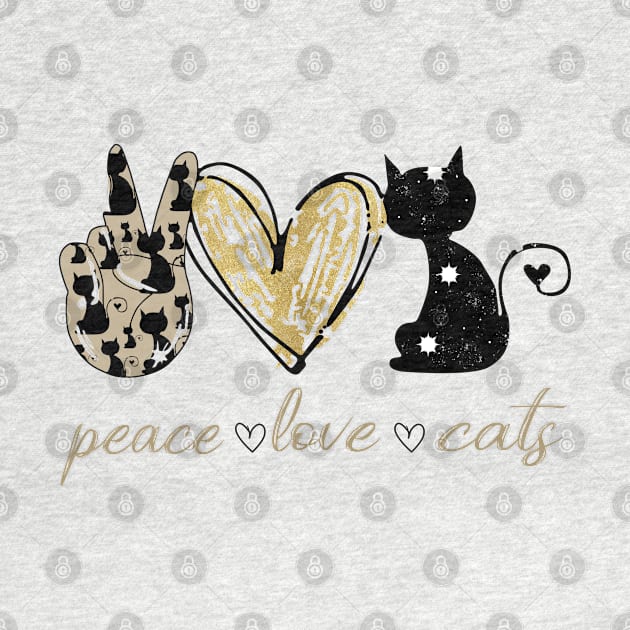 Peace Love Cats by Dorothy Frost Art